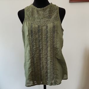 GAP Green Smocked Tank Top